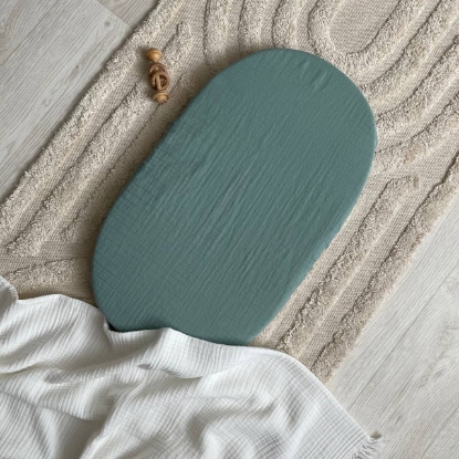 Cearsaf pentru carucior din muselina verde inchis